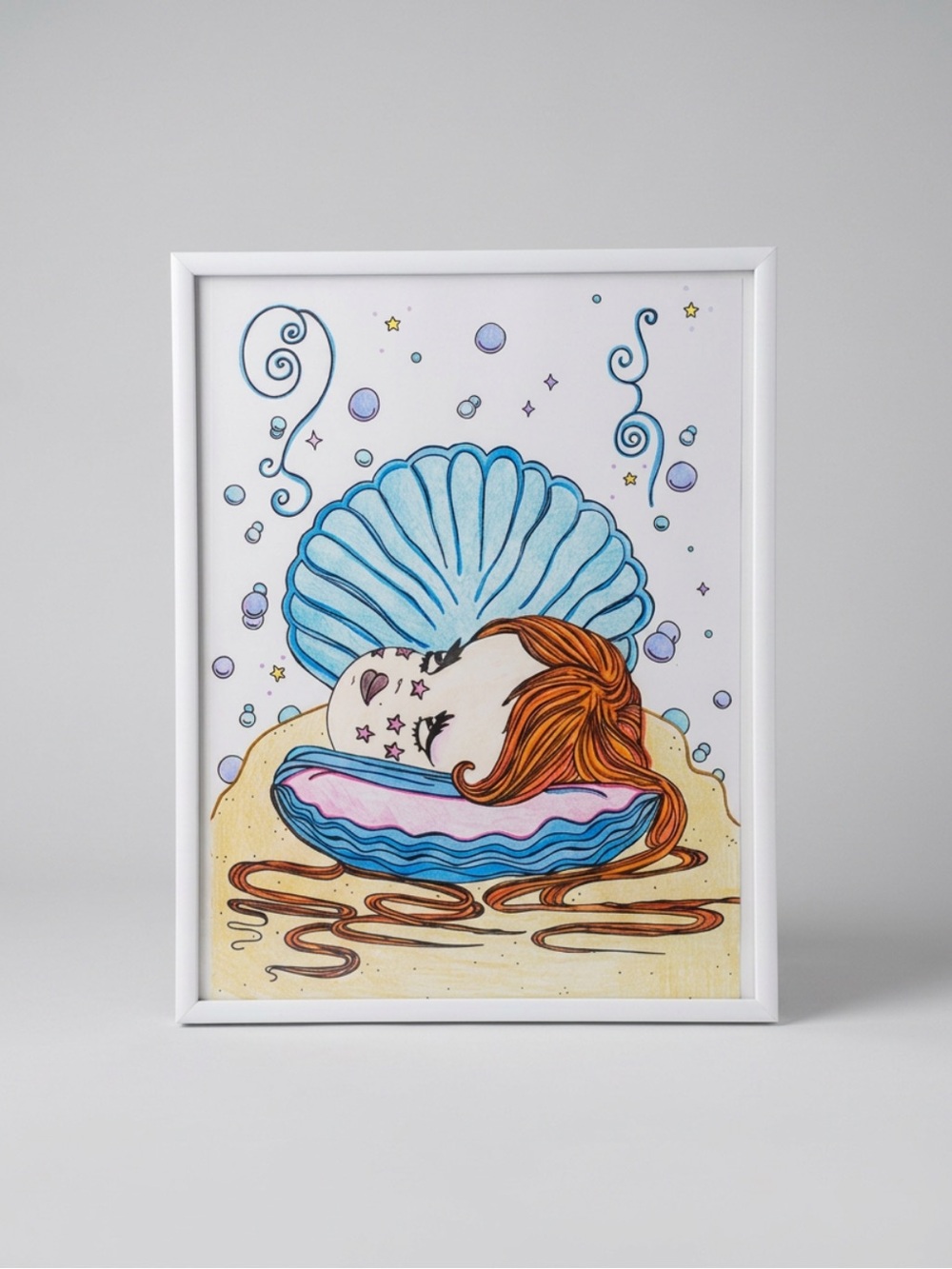 🐬 Valfré Surrealist Pop Art Mother of Pearl Art Print ~ 11x8”